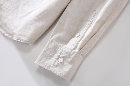 Long Sleeve Cotton Linen Casual Shirt